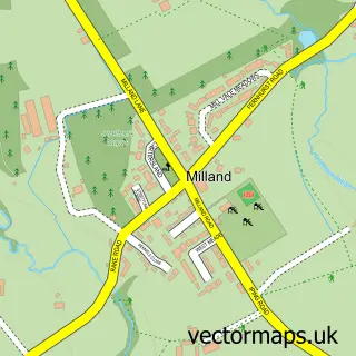 Street map sample of Milland, West Sussex