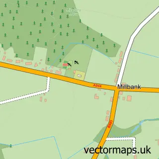 Street map sample of Millbank, Aberdeenshire