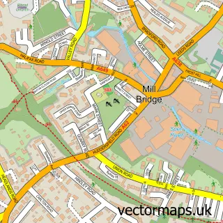 Street map sample of Millbridge, West Yorkshire