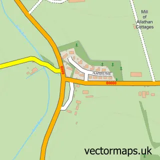 Street map sample of Milldale, Aberdeenshire