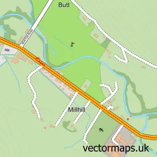 Street map sample of Millhill, Ayrshire and Arran