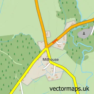 Street map sample of Millhouse, Argyll and Bute