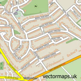 Street map sample of Milltimber, City of Aberdeen