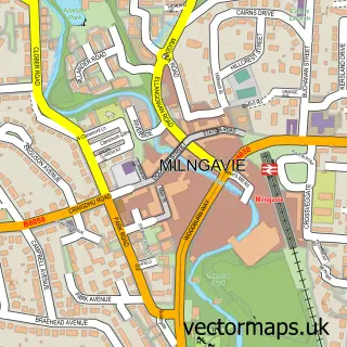 Street map sample of Milngavie, Dunbartonshire