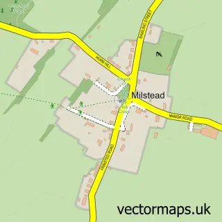 Street map sample of Milstead, Kent