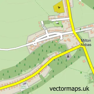 Street map sample of Milton Abbas, Dorset