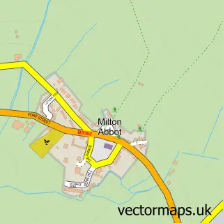 Street map sample of Milton Abbot, Devon