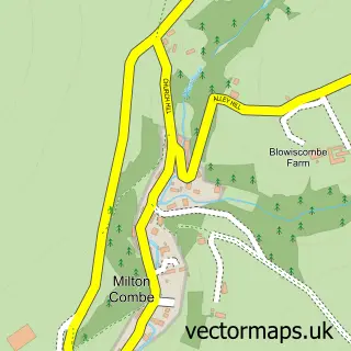 Street map sample of Milton Combe, Devon