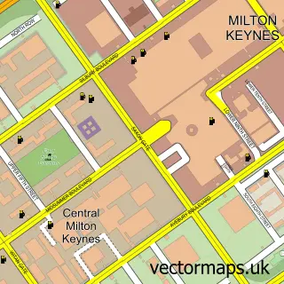 Street map sample of Milton Keynes, Buckinghamshire