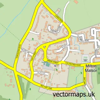 Street map sample of Milton Malsor, Northamptonshire
