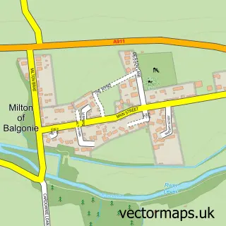 Street map sample of Milton of Balgonie, Fife