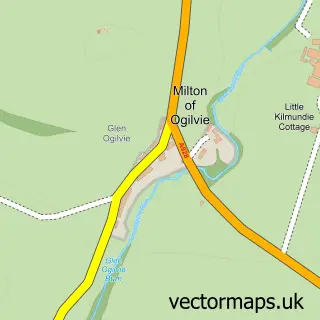 Street map sample of Milton of Ogilvie, Angus