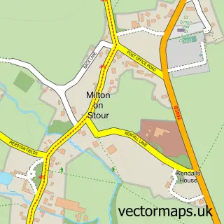 Street map sample of Milton on Stour, Dorset