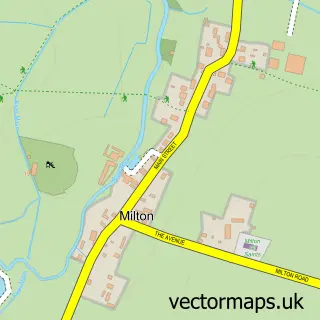 Street map sample of Milton, Nottinghamshire