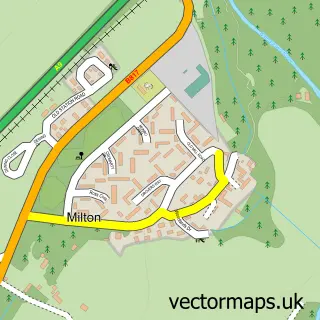 Street map sample of Milton, Ross and Cromarty