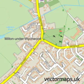 Street map sample of Milton-under-Wychwood, Oxfordshire