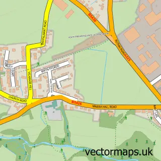 Street map sample of Minera, Clwyd