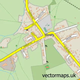Street map sample of Minety, Wiltshire