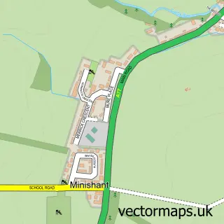 Street map sample of Minishant, Ayrshire and Arran