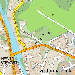 Street map sample of Minnigaff, Wigtown