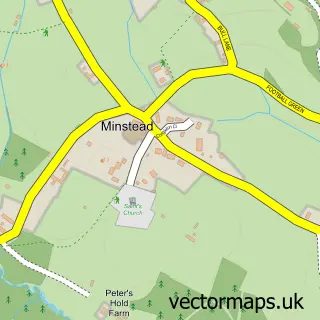 Street map sample of Minstead, Hampshire