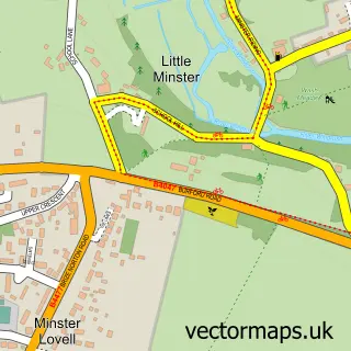 Street map sample of Minster Lovell, Oxfordshire