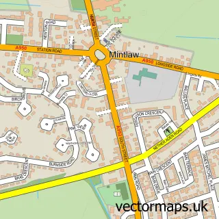 Street map sample of Mintlaw, Aberdeenshire