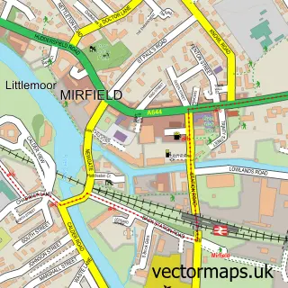 Street map sample of Mirfield, West Yorkshire