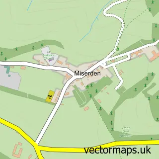 Street map sample of Miserden, Gloucestershire