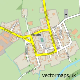 Street map sample of Misson, Nottinghamshire
