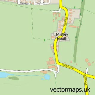 Street map sample of Mistley Heath, Essex
