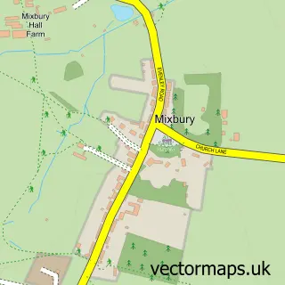 Street map sample of Mixbury, Oxfordshire