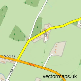 Street map sample of Moccas, Herefordshire