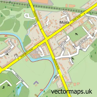 Street map sample of Moira, Leicestershire