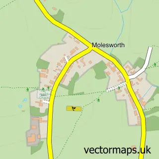 Street map sample of Molesworth, Cambridgeshire