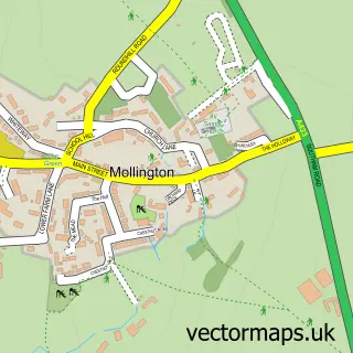 Street map sample of Mollington, Oxfordshire