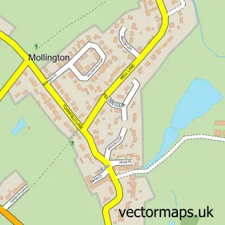 Street map sample of Mollington, Cheshire