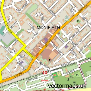 Street map sample of Monifieth, Angus