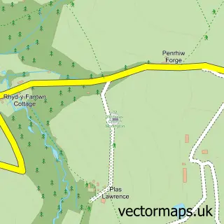 Street map sample of Monington, Dyfed