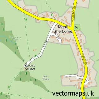 Street map sample of Monk Sherborne, Hampshire