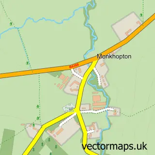 Street map sample of Monkhopton, Shropshire