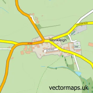Street map sample of Monkleigh, Devon