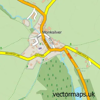 Street map sample of Monksilver, Somerset