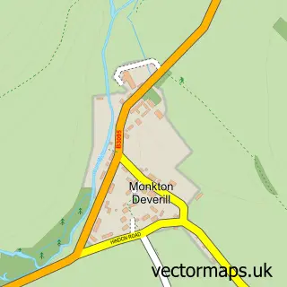 Street map sample of Monkton Deverill, Wiltshire