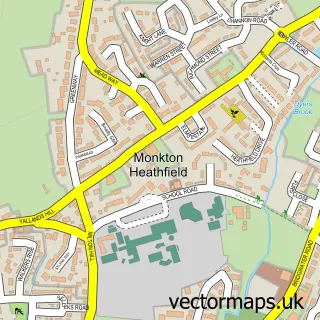 Street map sample of Monkton Heathfield, Somerset