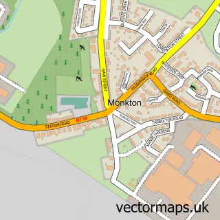Street map sample of Monkton, Ayrshire and Arran
