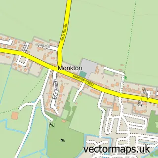 Street map sample of Monkton, Kent