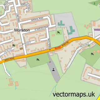 Street map sample of Monkton, Dyfed