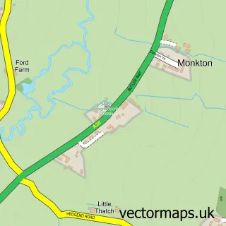 Street map sample of Monkton, Devon