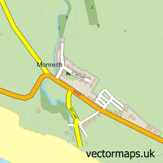 Street map sample of Monreith, Wigtown